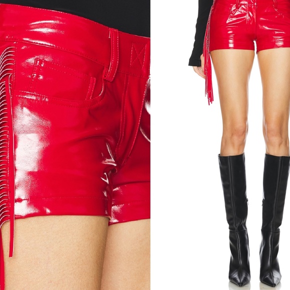 Norma Kamali RED Fringe Short - Picture 2 of 6